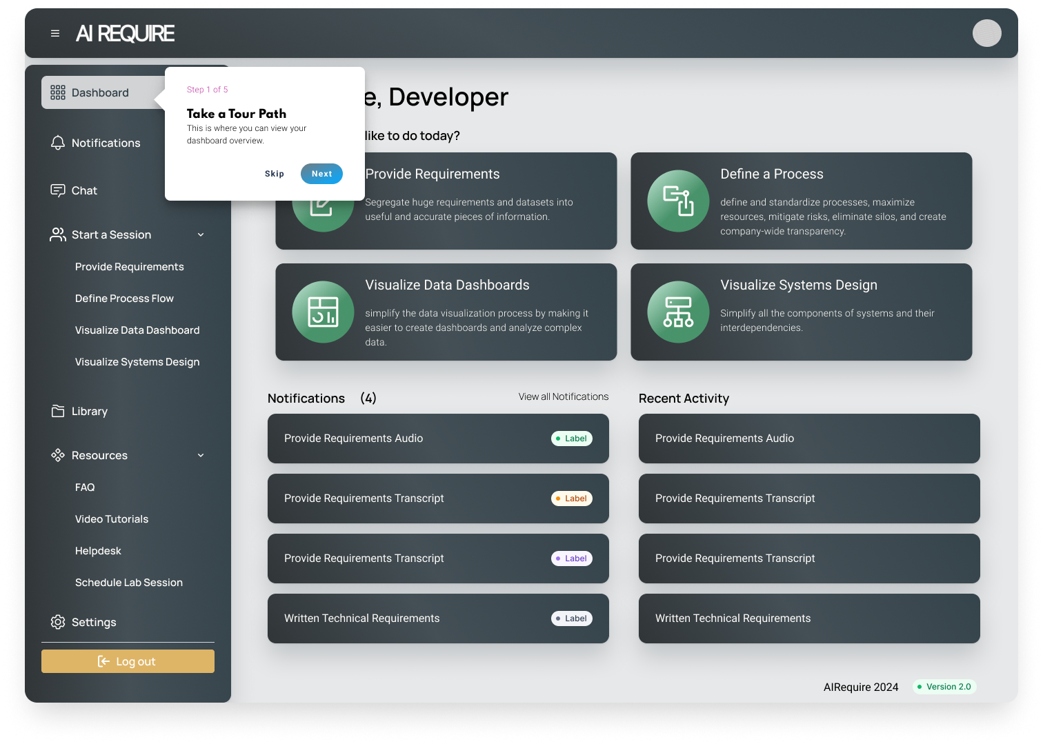Onboarding step 1