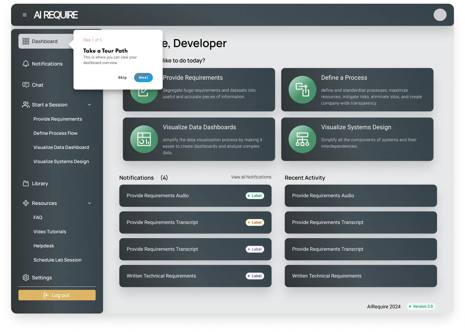 Onboarding step 1