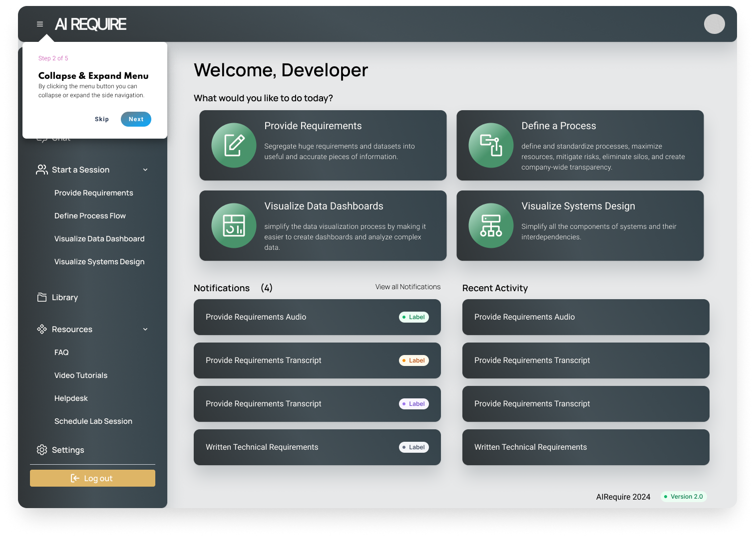 Onboarding step 2