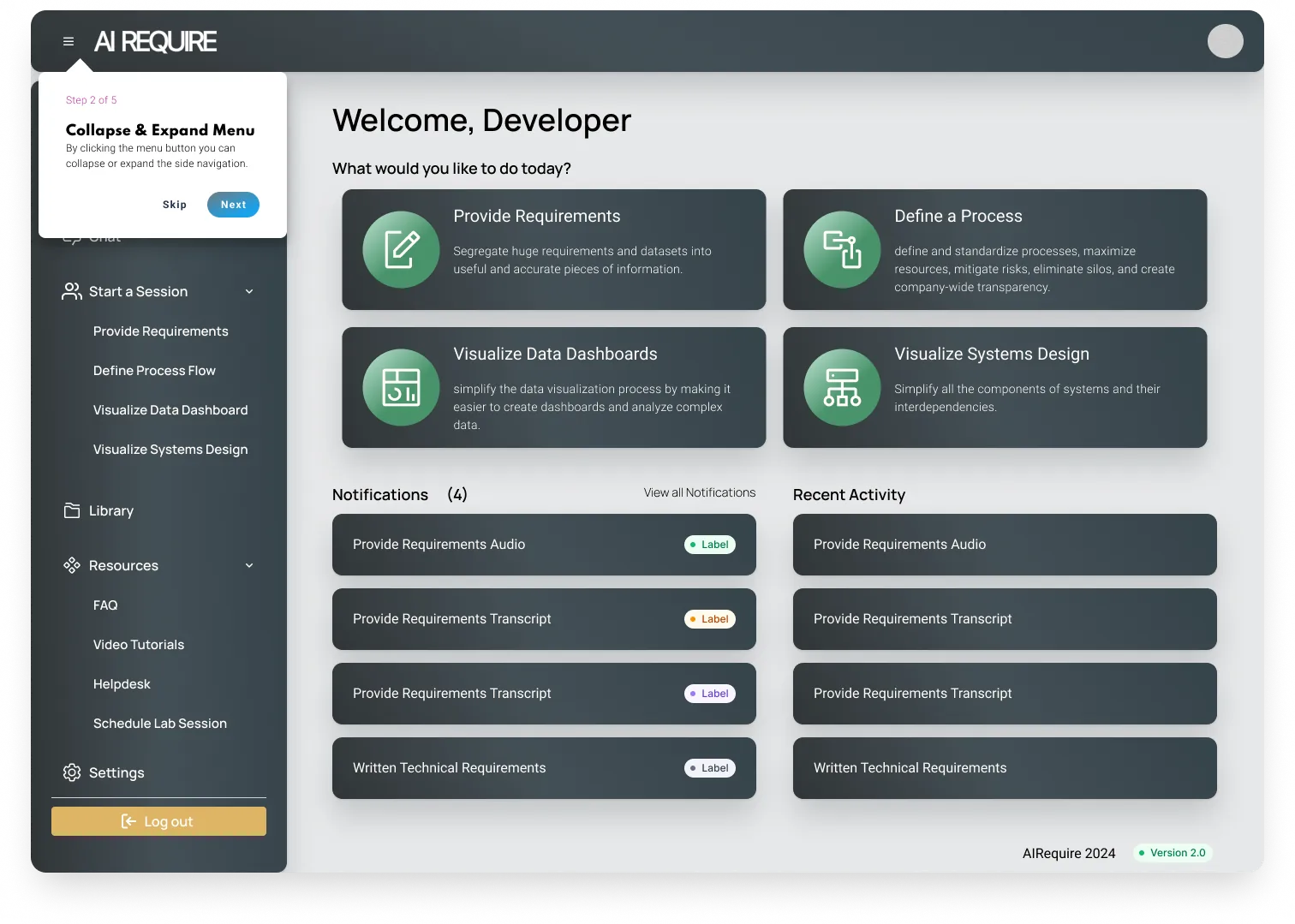 Onboarding step 2