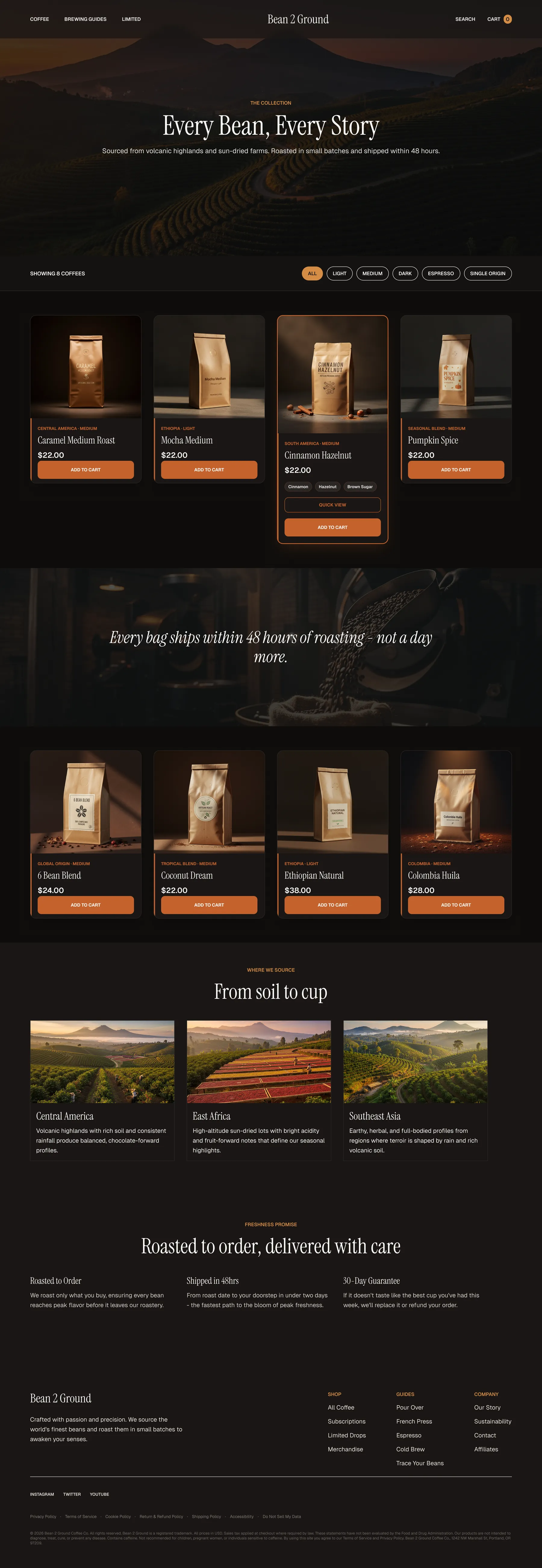 Bean 2 Ground collection page