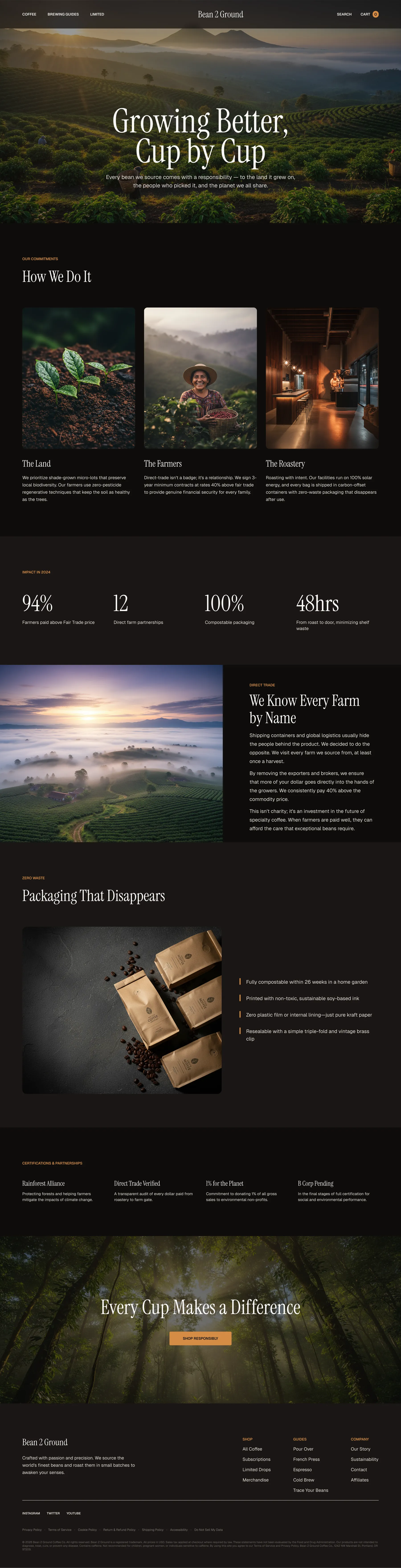 Bean 2 Ground sustainability page