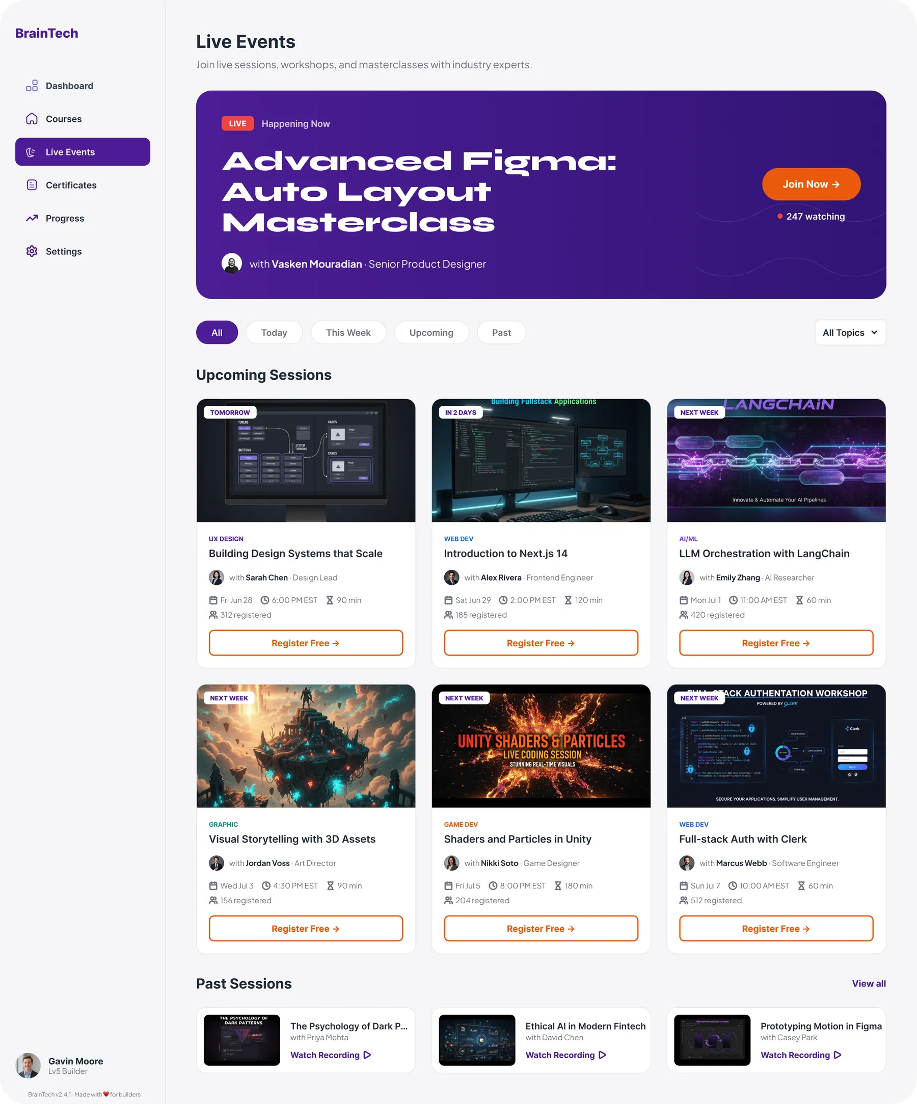 BrainTech web live events