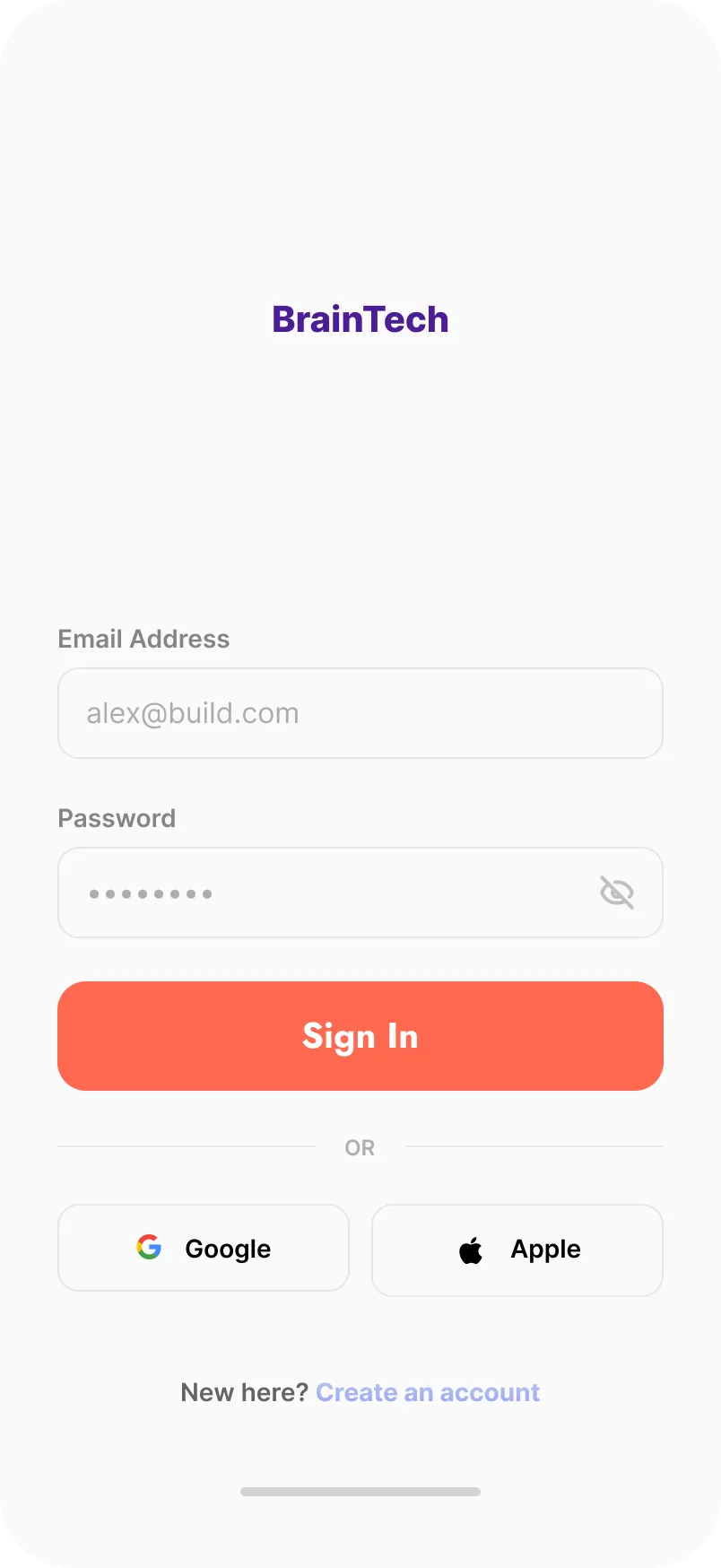 BrainTech mobile sign-in